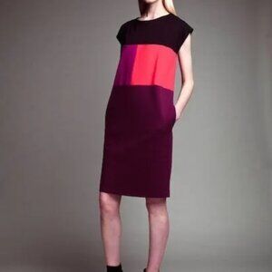 Narciso Rodriguez for Design Nation Women Mini Color Block Dress Sz S Poly Blend